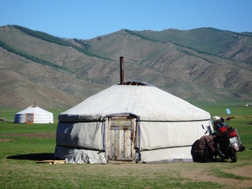 This picture of Mongolian Jurtes (portable houses used by the Mongolian people) was taken by Susanne Wunderlich of Berlin, Germany.